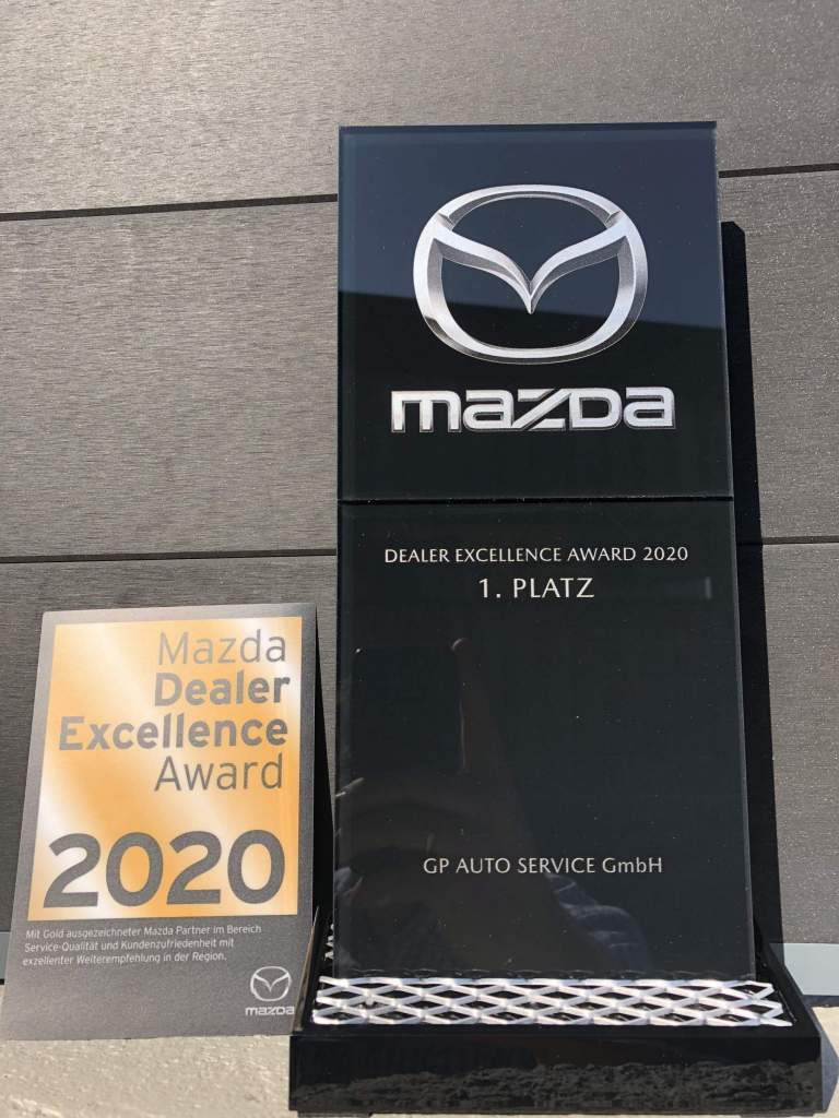 1. Platz - Mazda Dealer Excellence Award 2020